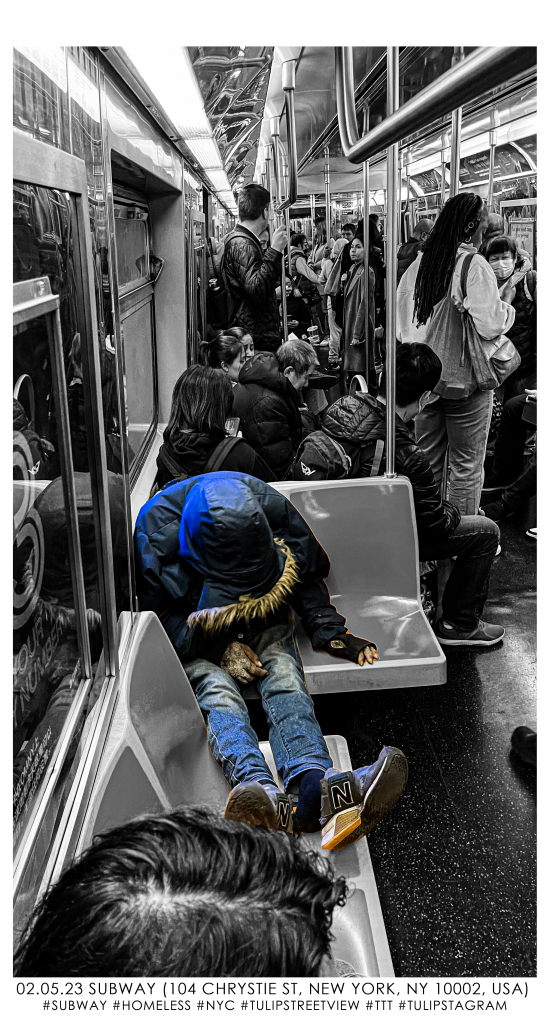 02.05.23 Subway (104 Chrystie St, New York, NY 10002, USA) #Subway #Homeless #NYC #Tulipstreetview #TTT #Tulipstagram
